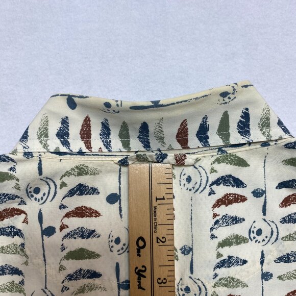 Vintage Orvis Shirt Men's L Beige Short Sleeve Whale All Over Print Button Up - Picture 12 of 12